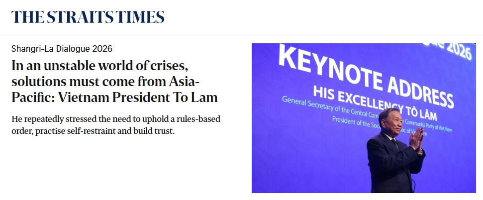 Ảnh chụp Báo Straits Times đưa tin