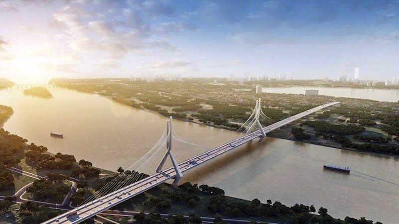 Phối cảnh cầu Tứ Liên. (Ảnh: DUY LINH)